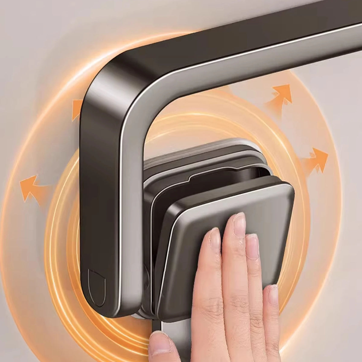 TOVELIQ - Folding Suction Towel Bar for Space-Saving Bathroom Storage