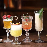 Vintage Crystal Glass Spirits Goblet Cup Cocktail Goblet Engraved Wine Glass Whisky Cups Juice Cup Beer Mug Home Bar Drinkware