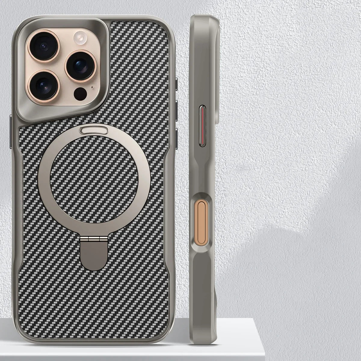 KARBIVO - Carbon Fiber Phone Case With Magnetic Charging Stand