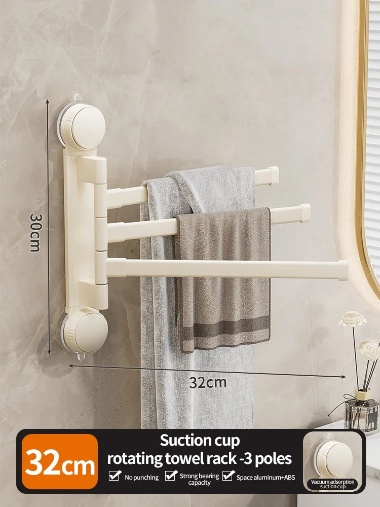ROTAVRA - Folding Suction Towel Rack for Drill-Free Storage