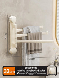 No Need To Drill Suction Cup rotating towel rack multi-bar folding rack towel rack Bathroom bath towel rack Kitchen storage rack