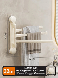 ROTAVRA - Folding Suction Towel Rack for Drill-Free Storage