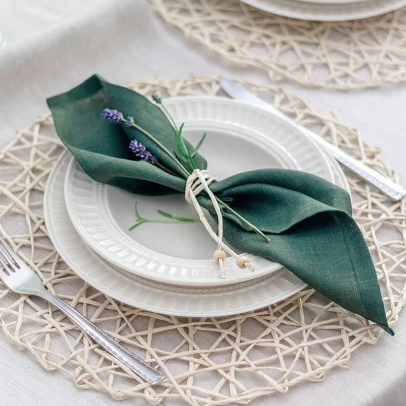 FABLUNE - Set of Four Linen Napkins for an Artful Table Setting