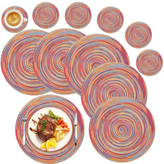 WEVLYRA - Braided Placemat and Coaster Set for Table Protection