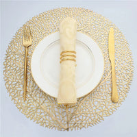 GILVORA - Set of Four Gold Leaf Placemats for Table Protection