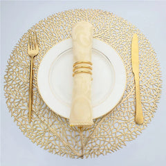 GILVORA - Set of Four Gold Leaf Placemats for Table Protection
