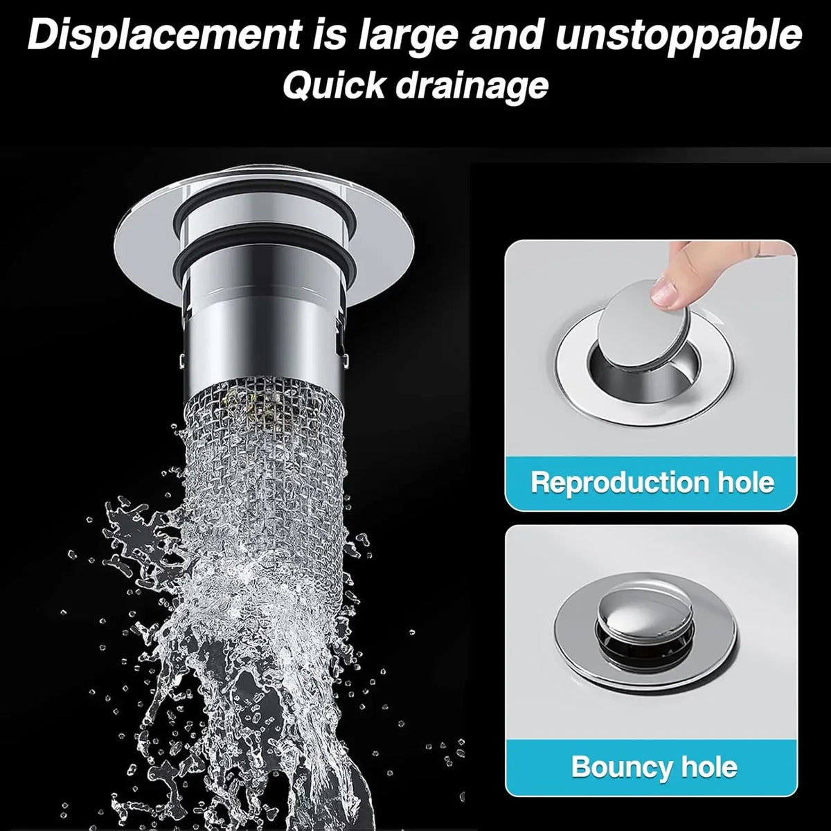 DRAIVEL - Pop-Up Drain Stopper That Catches Hair and Blocks Odors