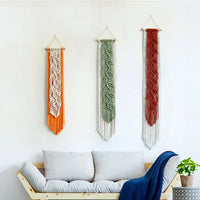 Nordic Leaf Woven Macrame Tapestry Hanging Boho Garden Tassel Wall Hanging Living Room Bedroom Home Hotel Decor Dream Catcher