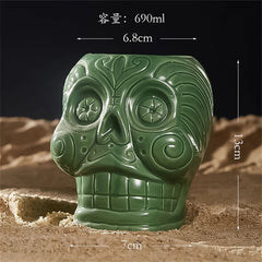 SKULVIA - Sculptural Ceramic Tiki Glass for Memorable Cocktails