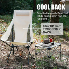 FOLVANE - Folding Camping Chair With Supportive Headrest