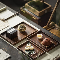 BAMBRIS - Curved Bamboo Serving Tray for Spill-Free Hosting