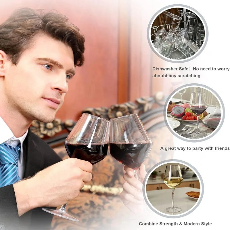 BRILVIA - Unbreakable Wine Glass Set for Worry-Free Outdoor Dining