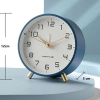 Nordic Light Luxury Quiet Alarm Clock Students Use A Simple Clock with A Frosted Metal Table Alarm Clock