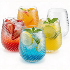 GLIMORA - Gold-Rim Stemless Cups for Shatter-Free Entertaining