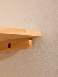 Wall Corner Shelves Wood Floating Wall Shelf Round End Wall Mounted Floating Corner Shelf for Bedroom Living Room and Kitchen