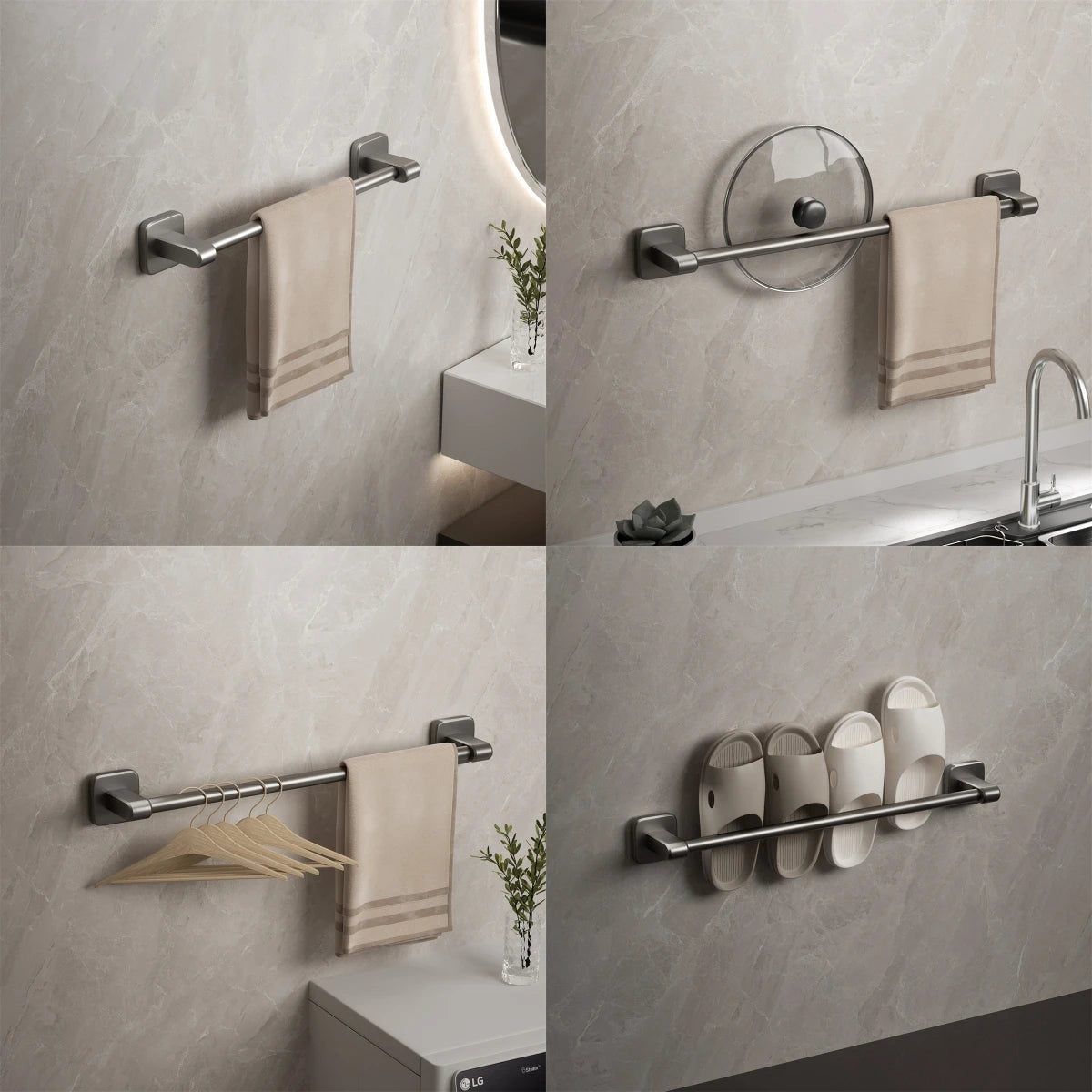 TOVELIQ - Self-Adhesive Towel Rail for Drill-Free Storage