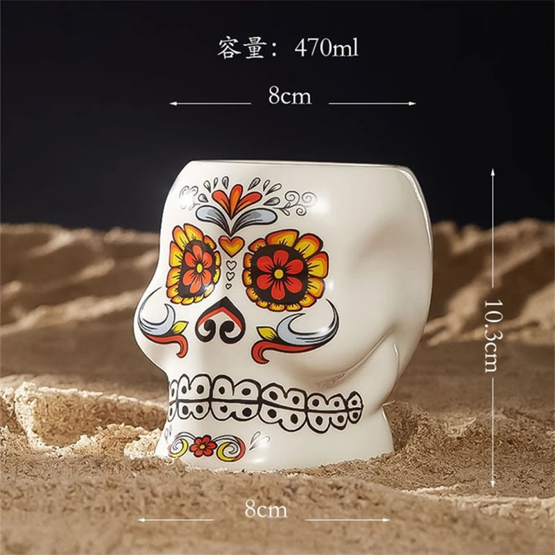 SKULVIA - Sculptural Ceramic Tiki Glass for Memorable Cocktails