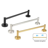 No Drill or Drill Retractable Towel Bar, 304 Stainless Steel Wall Mounted Towel Rack, Adjustable Hanging Drying Bar for Bathroom