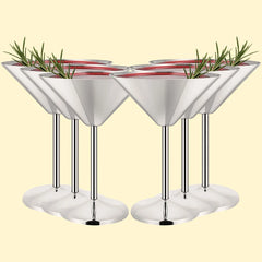 VYNORIQ - Six Steel Wine Glasses for Shatterproof Entertaining