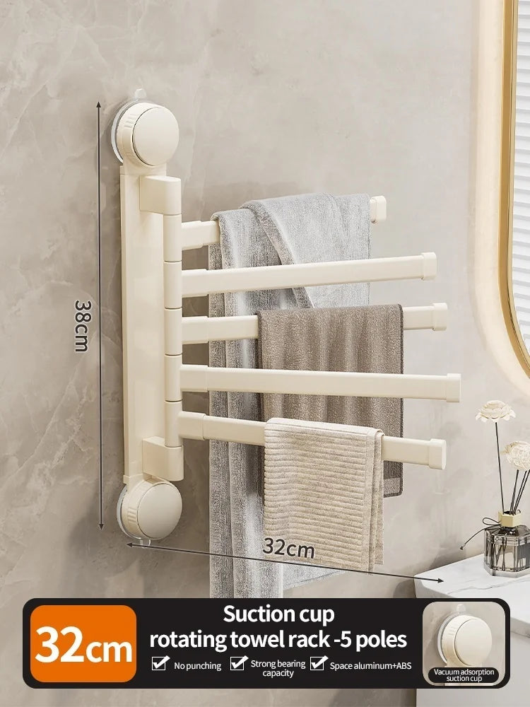 ROTAVRA - Folding Suction Towel Rack for Drill-Free Storage