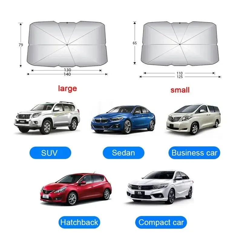 AUVELIS - Folding Windshield Umbrella for a Cooler Parked Car