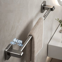 Space Aluminum Towel Rod Self-Adhesive No-Drilling Bathroom Kitchen Hand Towel Holder Plastic Base Sticky Installation