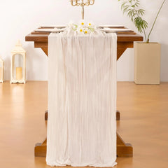 LILAVIA - Lilac Gauze Table Runner for Soft Bohemian Tablescapes