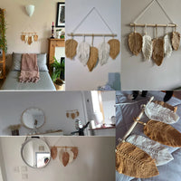Leaf Macrame Wall Hanging Boho Room Home Decor  Woven Aesthetic Wall Tapestry Home living Room Wedding Decoration Gift