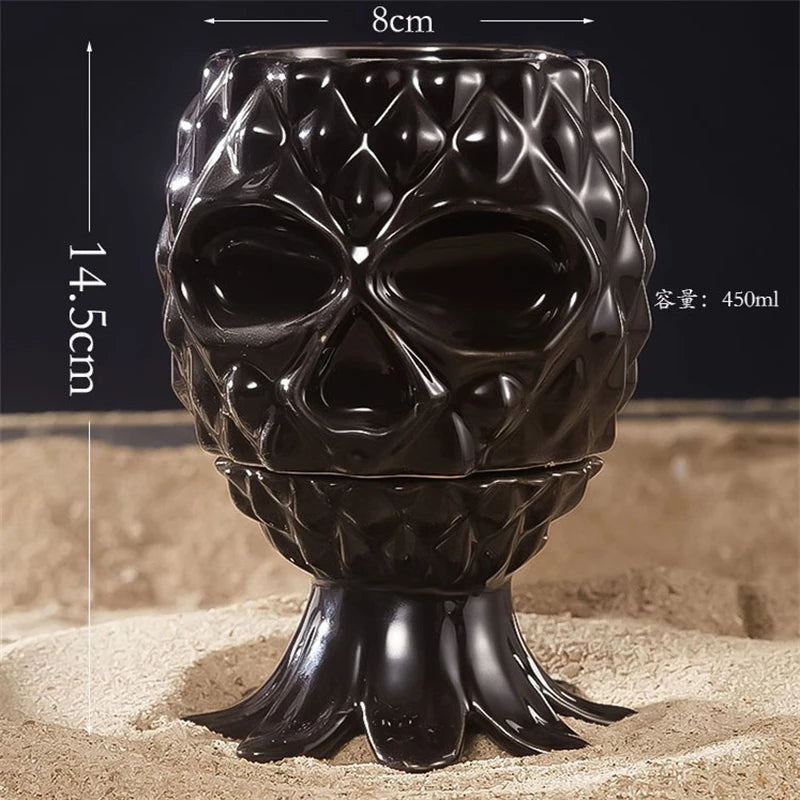 SKULVIA - Sculptural Ceramic Tiki Glass for Memorable Cocktails