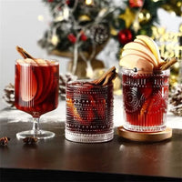 Vintage Crystal Glass Spirits Goblet Cup Cocktail Goblet Engraved Wine Glass Whisky Cups Juice Cup Beer Mug Home Bar Drinkware