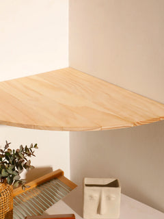 CORVYNE - Solid Pine Corner Shelf for Artful Space-Saving Display