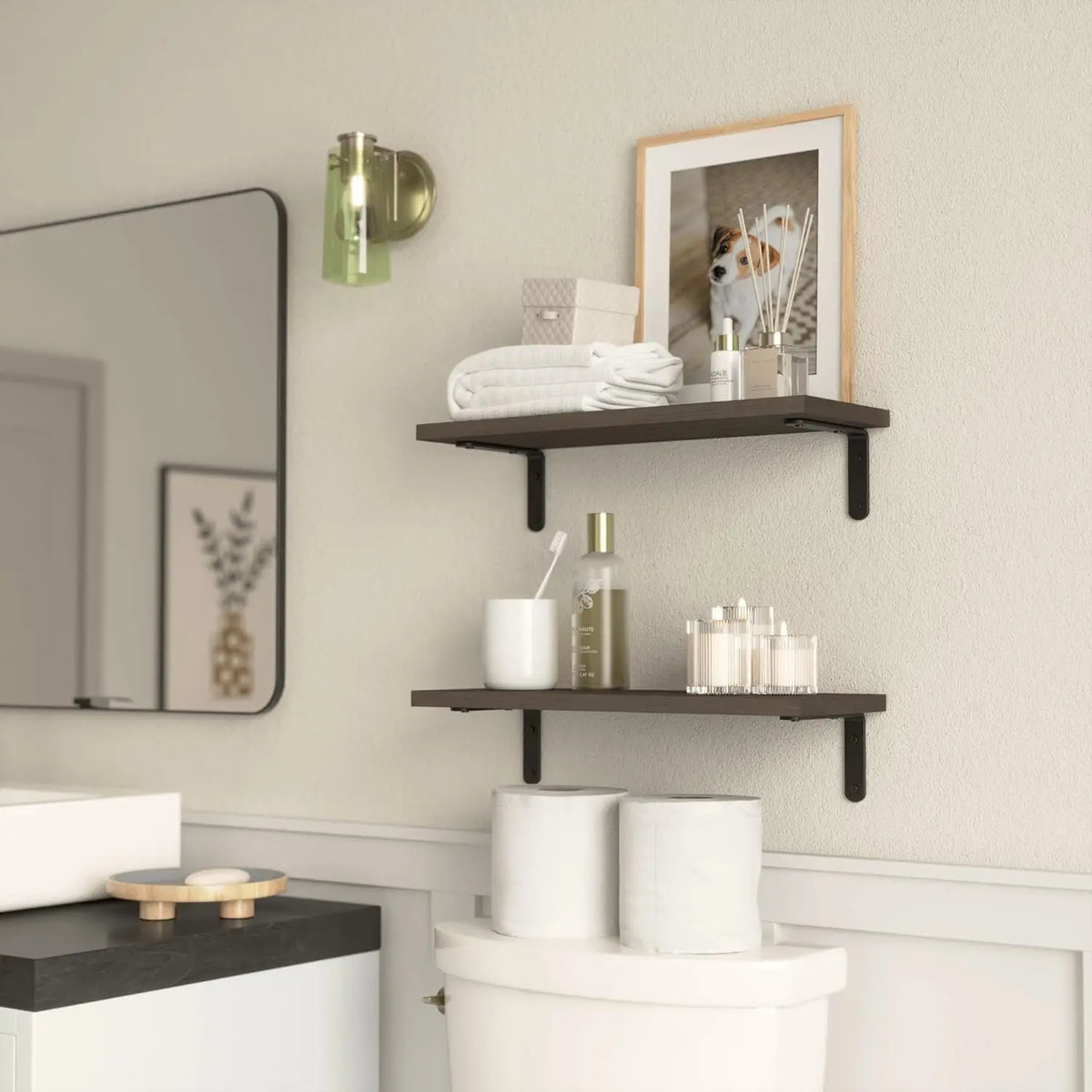 MACRIVA - Wooden Hanging Shelves for Artful Wall Storage