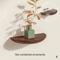 Solid Wooden Semicircle Wall Shelves Background Entryway Decorative Floating Organization Storage Holders Bedroom Kitchen Racks