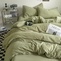 Thick Pure Brushed Bed Sheets, Duvet Cover Set, Four Piece Bedding Set Bed Sheet, Fully Enclosed for Home Gift