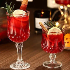 GLAVORA - Engraved Glass Goblet for Distinctive Home Bar Serving