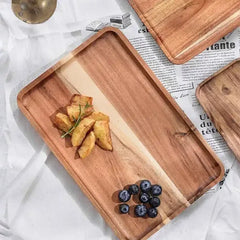 ACAVORA - Acacia Wood Serving Tray for Elegant Table Displays