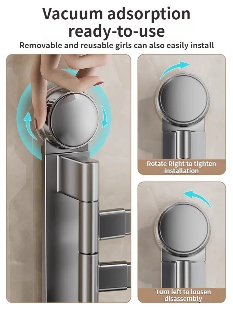 ROTAVRA - Folding Suction Towel Rack for Drill-Free Storage