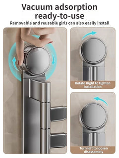 ROTAVRA - Folding Suction Towel Rack for Drill-Free Storage