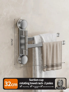 ROTAVRA - Folding Suction Towel Rack for Drill-Free Storage