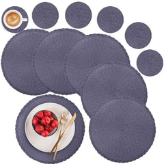 WEVLYRA - Braided Placemat and Coaster Set for Table Protection