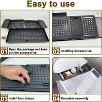 Expandable Drain Bath Shelf Caddy Tray Multifunctional Plastic Bathtub Tray Bathroom Organizer Simple Stylish Bathtub Storage
