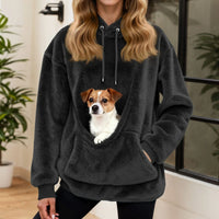 Hot Sale Hoodie Womens Fall And Winter Fleece Pet Pocket Hooded Sweatshirt Funny Pullover Top Cat And Dog Holder Carrier Hoodies