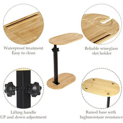 BAMVIRA - Adjustable Bamboo Bath Side Table for Relaxed Soaking