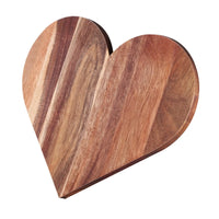 Wooden Heart Shaped Cutting Board 35.5x29.5cm for Valentine’S Dinner Smooth Surface Multipurpose Portable Serving Platter