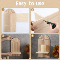 ARCVORA - Wooden Rainbow Wall Shelf for Artful Storage