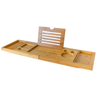 TUBLORA - Extendable Bamboo Bath Caddy for Calm, Organized Soaking