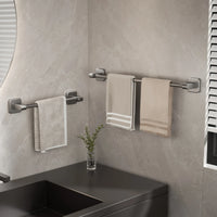 Space Aluminum Towel Rod Self-Adhesive No-Drilling Bathroom Kitchen Hand Towel Holder Plastic Base Sticky Installation