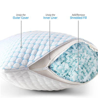 COOLCRADLE - Breathable Queen Pillow for Cooler, Restful Sleep