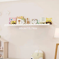 White Wavy Wooden Floating Shelf Bedroom Wall-Mounted Shelf Storage Wall Rack Home Toys Organizer Books Ledge Nursery Wall Decor
