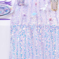 Sequin Iridescent Table Runner Boho Table Runners Glitter Sequin Tablecloth for Party Wedding Summer Mermaid Birthday Decoration